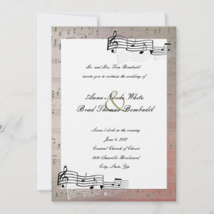 Warm Colours Music Wedding Invitation