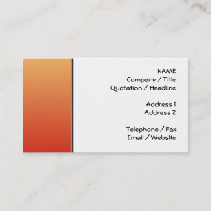 Warm colours, plain design. business card