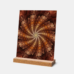 Warm Colours, Trippy Modern Fractal Art Pattern Acrylic Sign