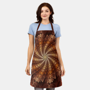 Warm Colours, Trippy Modern Fractal Art Pattern Apron