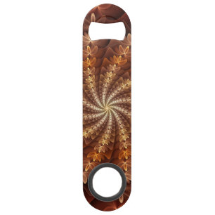 Warm Colours, Trippy Modern Fractal Art Pattern Bar Key