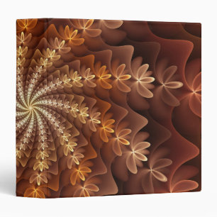 Warm Colours, Trippy Modern Fractal Art Pattern Binder