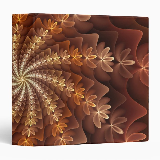 Warm Colours, Trippy Modern Fractal Art Pattern Binder (Front/Spine)