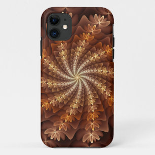 Warm Colours, Trippy Modern Fractal Art Pattern iPhone 11 Case