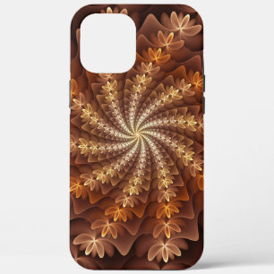 Warm Colours, Trippy Modern Fractal Art Pattern iPhone 12 Pro Max Case