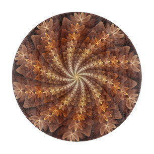 Warm Colours, Trippy Modern Fractal Art Pattern Cutting Board
