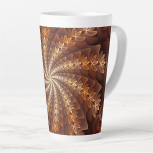 Warm Colours, Trippy Modern Fractal Art Pattern Latte Mug