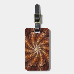 Warm Colours, Trippy Modern Fractal Art Pattern Luggage Tag