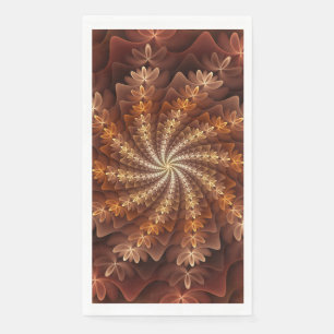 Warm Colours, Trippy Modern Fractal Art Pattern Napkin