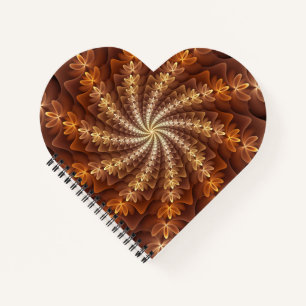 Warm Colours, Trippy Modern Fractal Art Pattern Notebook