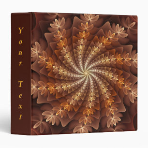 Warm Colours, Trippy Modern Fractal Pattern Text Binder