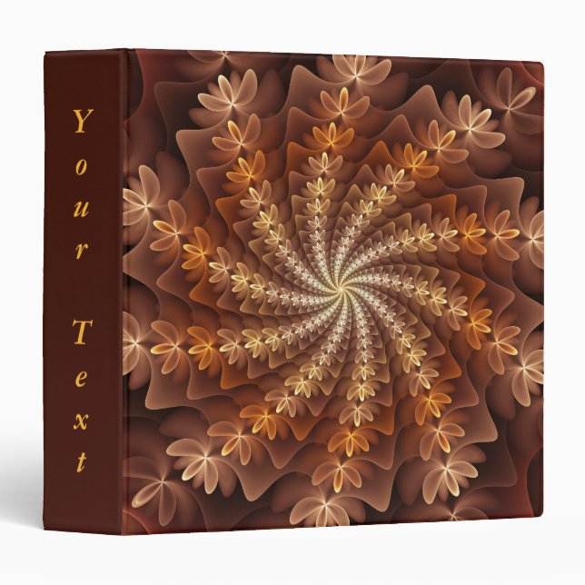 Warm Colours, Trippy Modern Fractal Pattern Text Binder (Front/Spine)