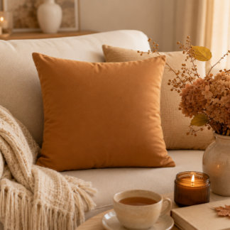 Warm Copper Garden Throw Pillow