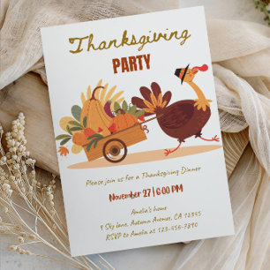Warm & Cozy Thanksgiving Dinner Party Invitation