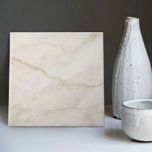 Warm Cream Elegance Faux Marble Luxury Tile
