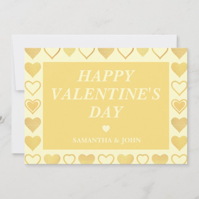 Warm Cream Minimal Hearts Valentine’s Gift Holiday Card (Front)