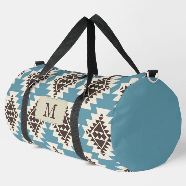 Warm Desert Dreams Southwestern Rustic Pattern Duffle Bag (Left Corner)