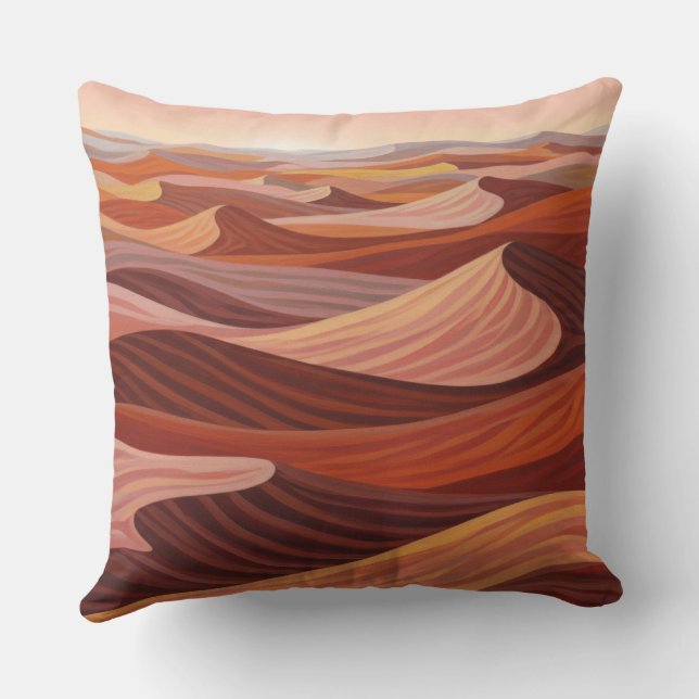Warm Desert Landscape - Scenic Art Print Throw Pillow (Back)
