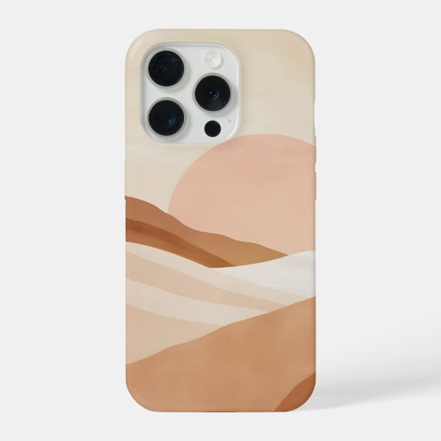 Warm Desert Sunrise Abstract Landscape Neutral iPhone Case (Back)
