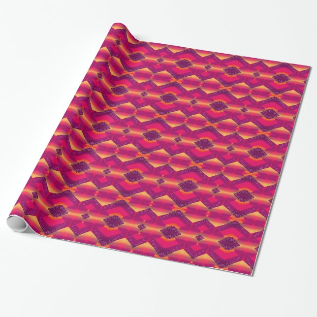 Warm Diamonds : Modern Tribal Aztec Gift Paper (Unrolled)