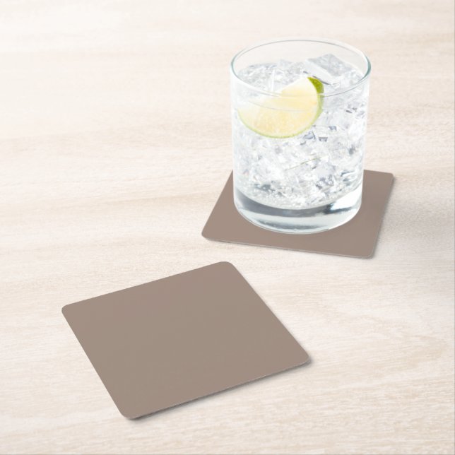 Warm Dusty Rose Background – Wedding Design Square Paper Coaster (Insitu)