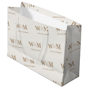 Warm Earth Camel Brown Business Logo Brand Large Gift Bag