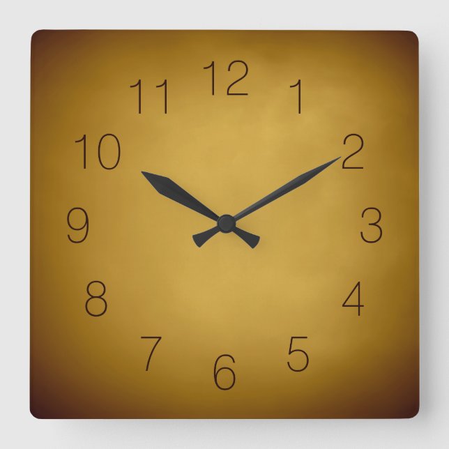 Warm Earth Colours Gold Yellow Ochre Rich Red Square Wall Clock (Front)
