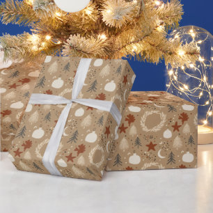 Warm Earth Holiday Pampas Wrapping Paper