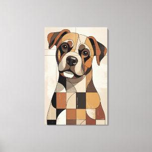 Warm Earth Tone Geometric Boxer Canvas Print