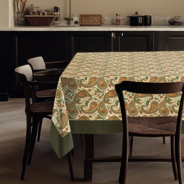 Warm Earth-Tone Tablecloth Boho Dining Accent (Warm Earth-Tone Tablecloth Boho Dining Accent)