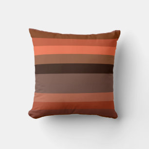 Warm Earth Tones Horizontal Stripes Throw Pillow