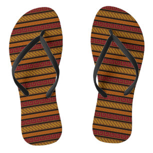 Warm Earth Tones Pattern Flip Flops