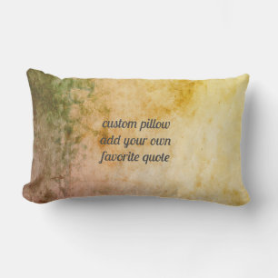 warm earth tones  personalize a custom add a quote lumbar pillow
