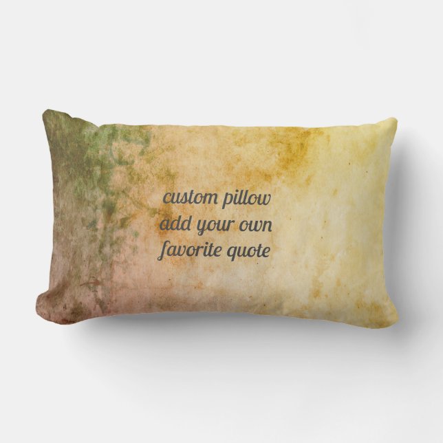 warm earth tones  personalize a custom add a quote lumbar pillow (Front)