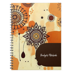 Warm Earthy Mandala Rustic Autumn  Notebook