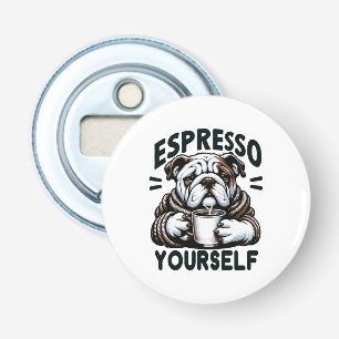 Warm Espresso Bulldog - Cozy Coffee Bottle Opener