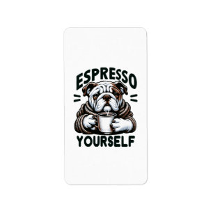 Warm Espresso Bulldog - Cozy Coffee  Label