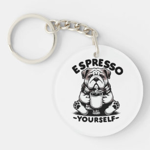 Warm Espresso Bulldog Keychain