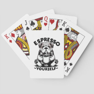 Warm Espresso Bulldog Playing Cards