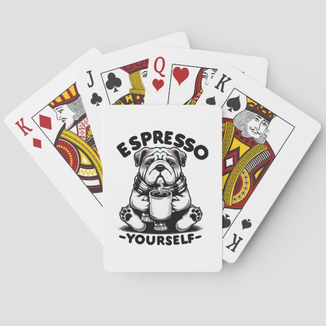 Warm Espresso Bulldog Playing Cards (Back)