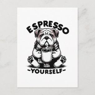Warm Espresso Bulldog Postcard