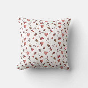 Warm Fall Aesthetic Pattern, Autumn Cozy Vibes  Throw Pillow