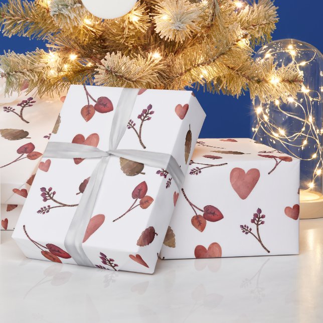 Warm Fall Aesthetic Pattern, Autumn Cozy Vibes  Wrapping Paper (Holidays)