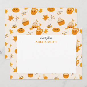 Warm Fall Autumn pumpkin Note Card
