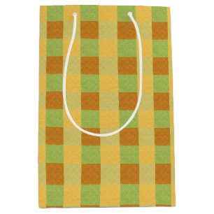 Warm Fall Check Plaid Medium Gift Bag