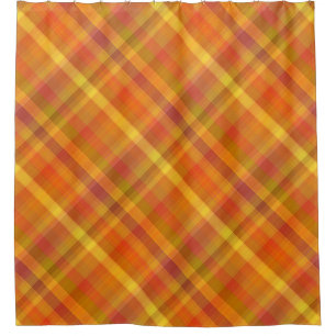 Warm Fall Orange Plaid Pattern