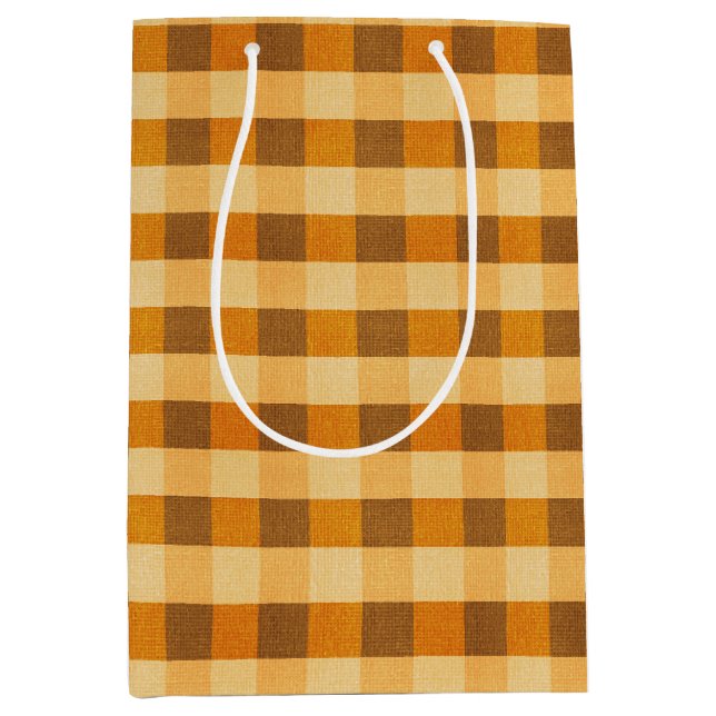 Warm Fall Plaid  Medium Gift Bag (Front)