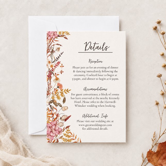 Warm Fall Wildflower Watercolor Enclosure Card (Creator Uploaded)