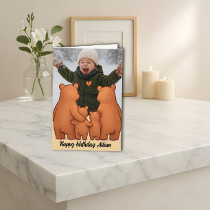 Warm Family Bears Sunset Gift Card Design