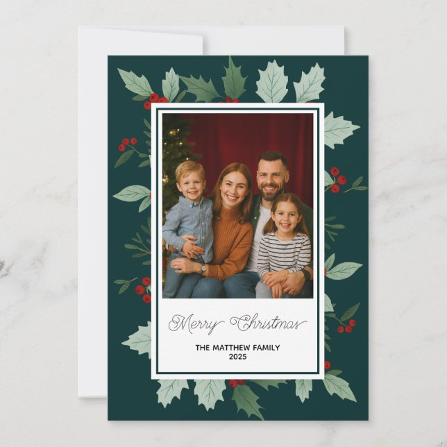 Warm Family Merry Christmas Card (Front)